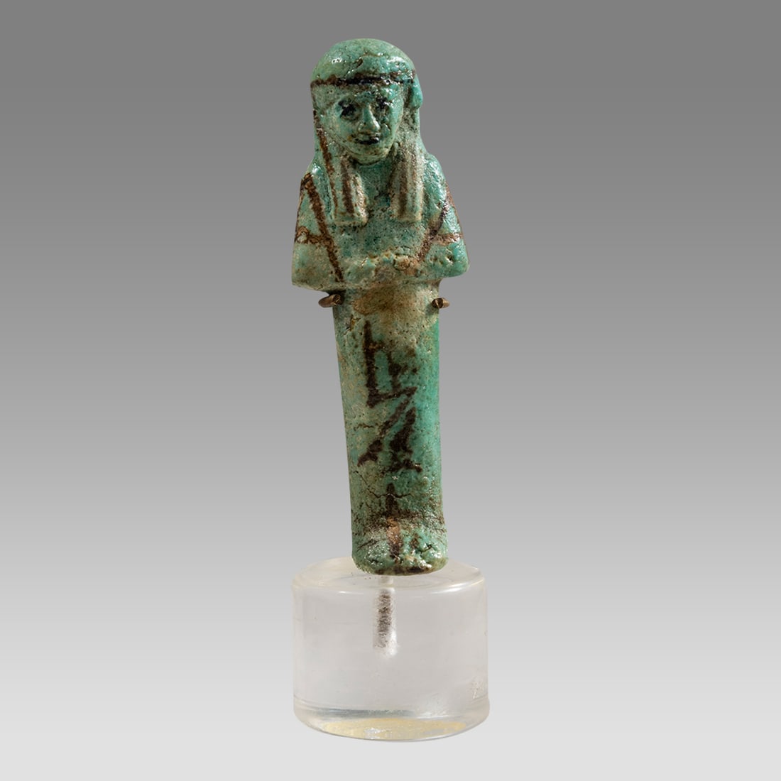 Ancient Egyptian Ushabti, Light Green-Yellow Faience, Middle Kingdom c 21st-22nd D c 1080-715 BCE, (1 of 5)