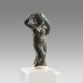 Aphrodite Anadyomene (Venus) Amulet, Bronze, Graeco-Roman c 3rd C BCE-2nd C CE,