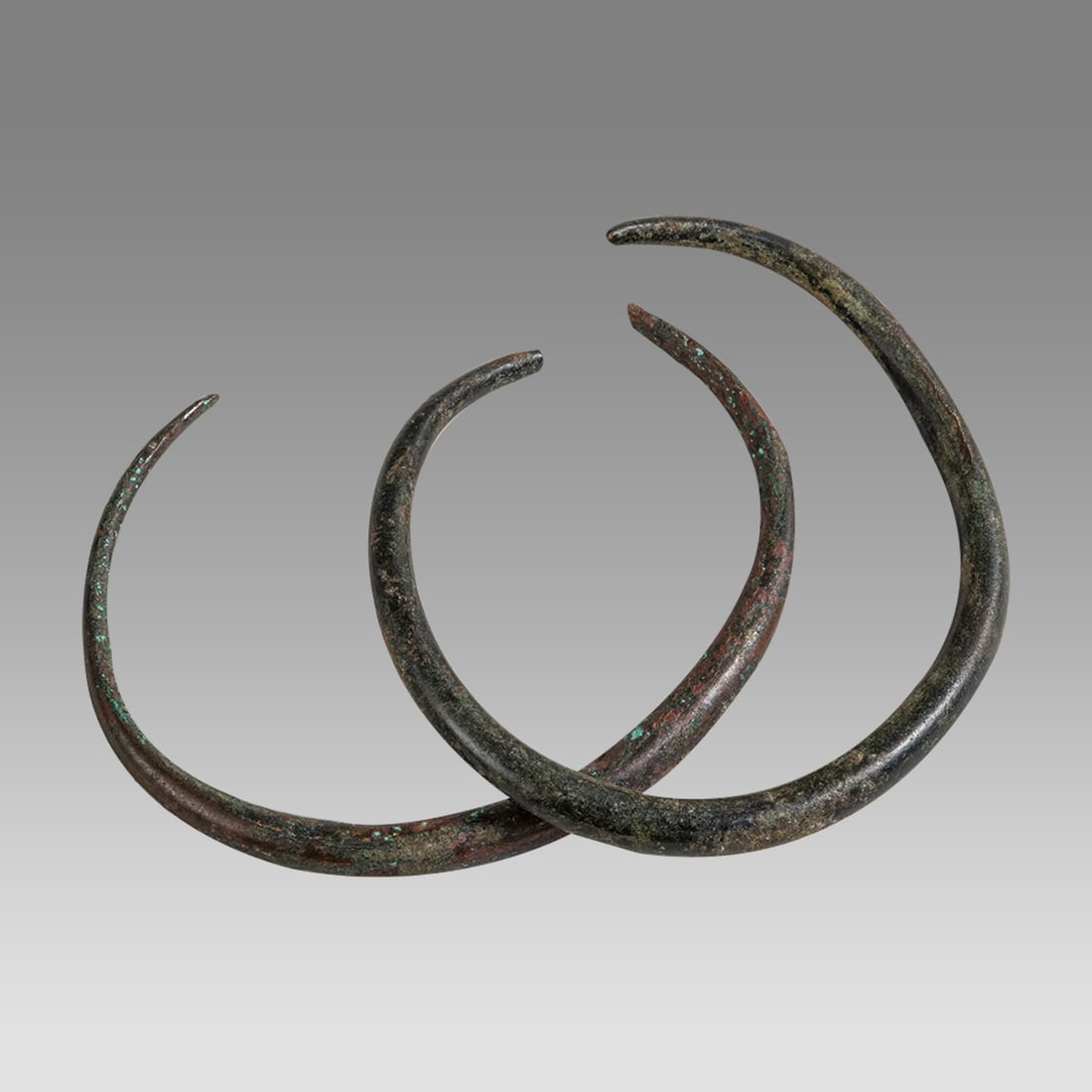 Lot of 2 Roman Bronze Snake Bracelets c.2nd-4th century AD. (1 of 1)