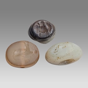 Lot of 3 Ancient Sasanian Stamp Seals c.6th century AD.