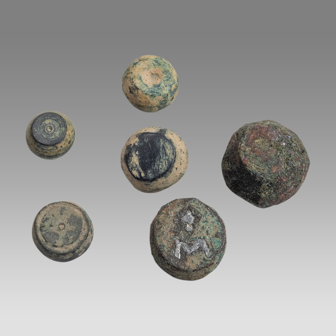 Lot of 6 Roman Bronze Weights c.2nd-4th century AD. (1 of 1)