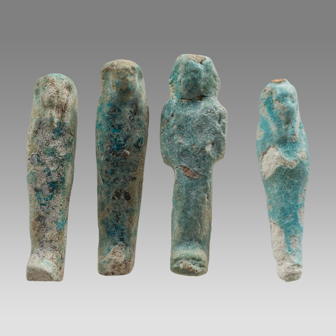 Lot of 4 Ancient Egyptian Faience Ushabti Figures Late Period c.300 BC. (1 of 1)