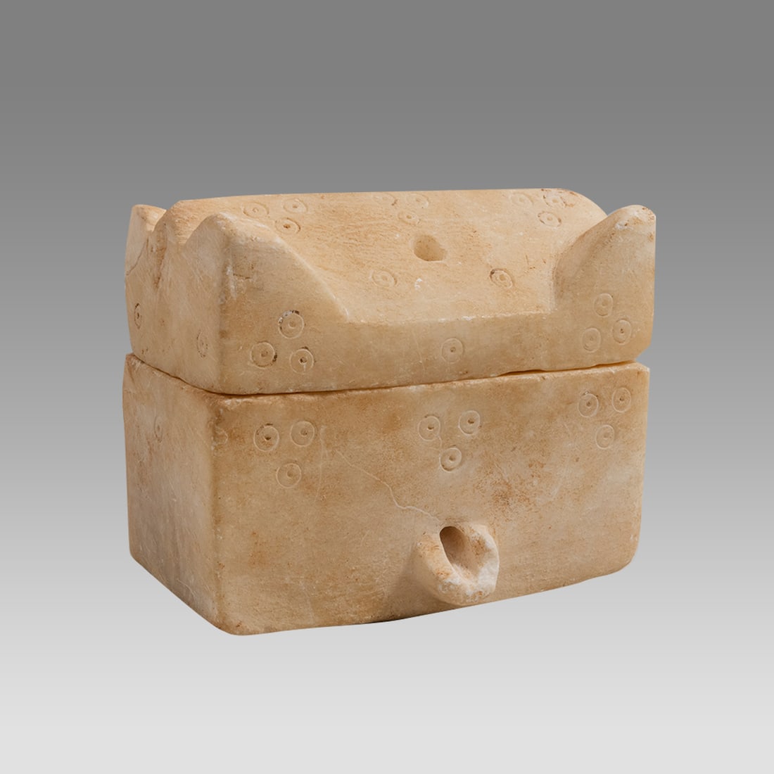 Ancient Roman Marble Miniature Sarcophagus c.1st-3rd century AD. (1 of 5)
