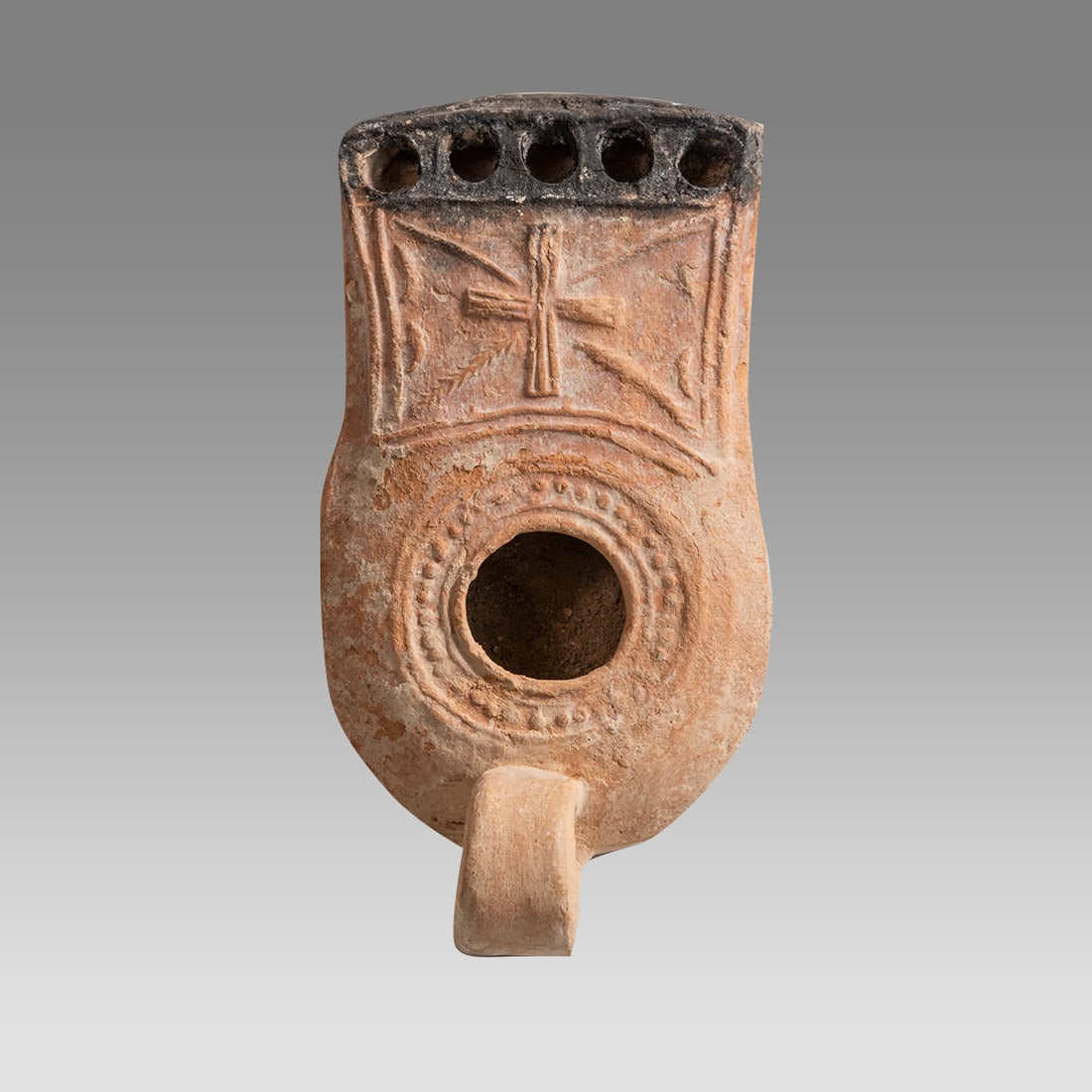 Ancient Holy Land Byzantine, Oil Lamp c.4th cent CE. (1 of 2)
