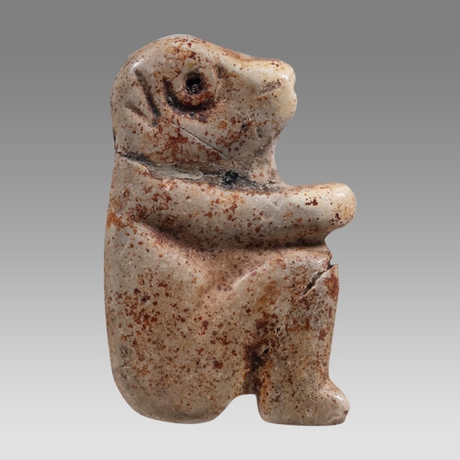 Mesopotamian style stone Animal.: Mesopotamian style stone Animal. Size 2 1/8 inches length. Carved stone Animal. Age unknown. Provenance: From A Private East coast collection acquired in the USA Market.