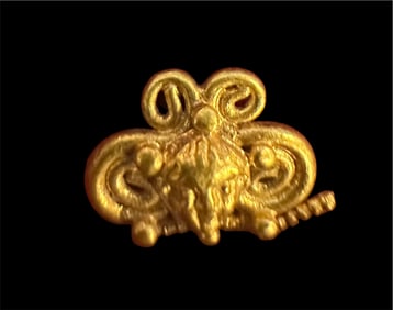 Ancient Roman Gold Medusa Head Ornament c.2nd century AD.
