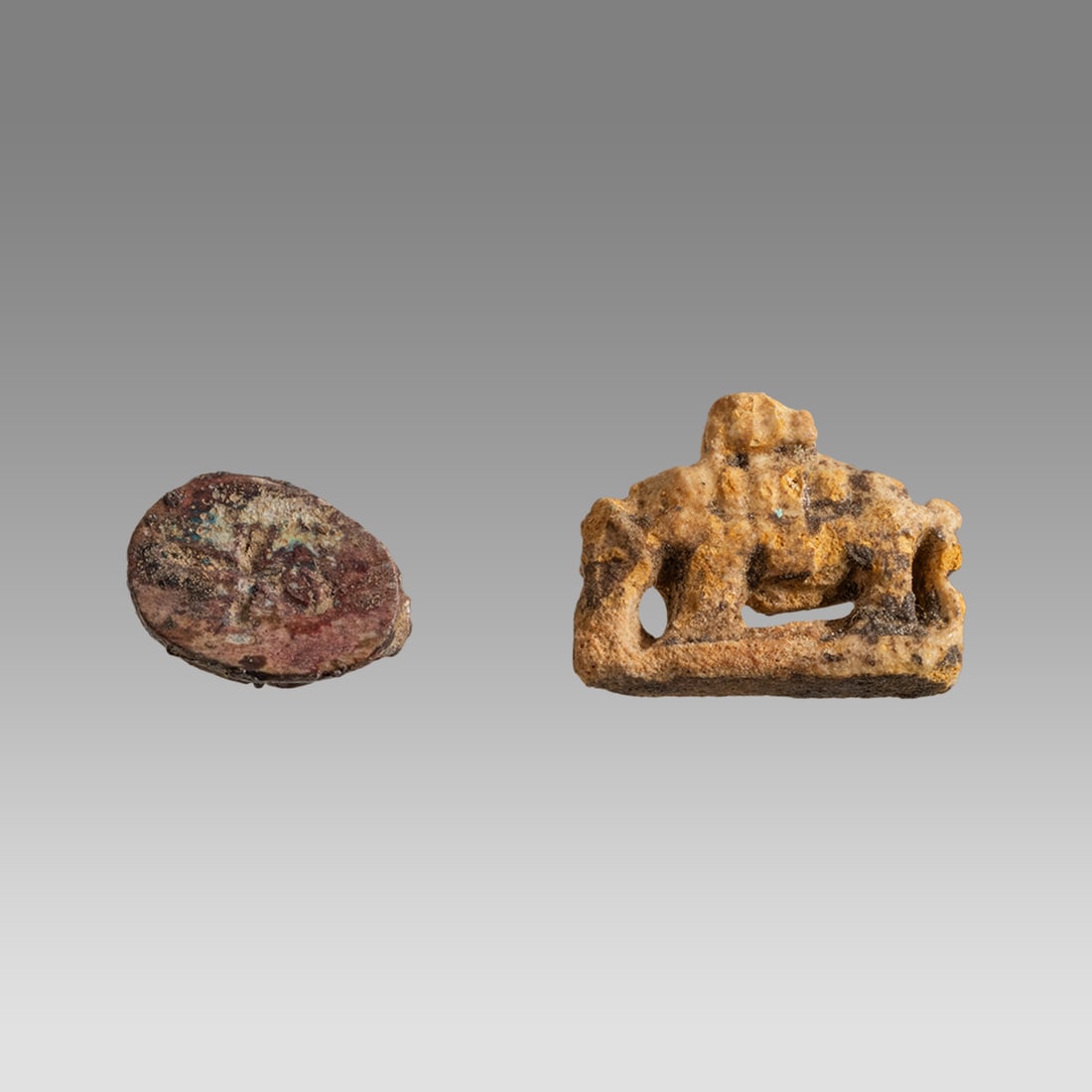 Ancient Egyptian Faience Amulet, Ante Eater, Scarab c.664-332 BC.(2) (1 of 2)