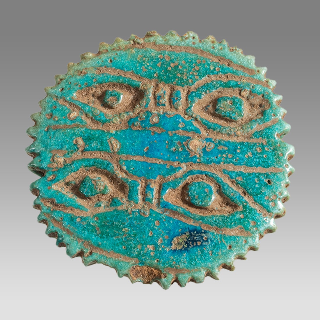 Ancient Egyptian Green Faience Eye Of Horus Amulet c.664-332 BC. (1 of 2)