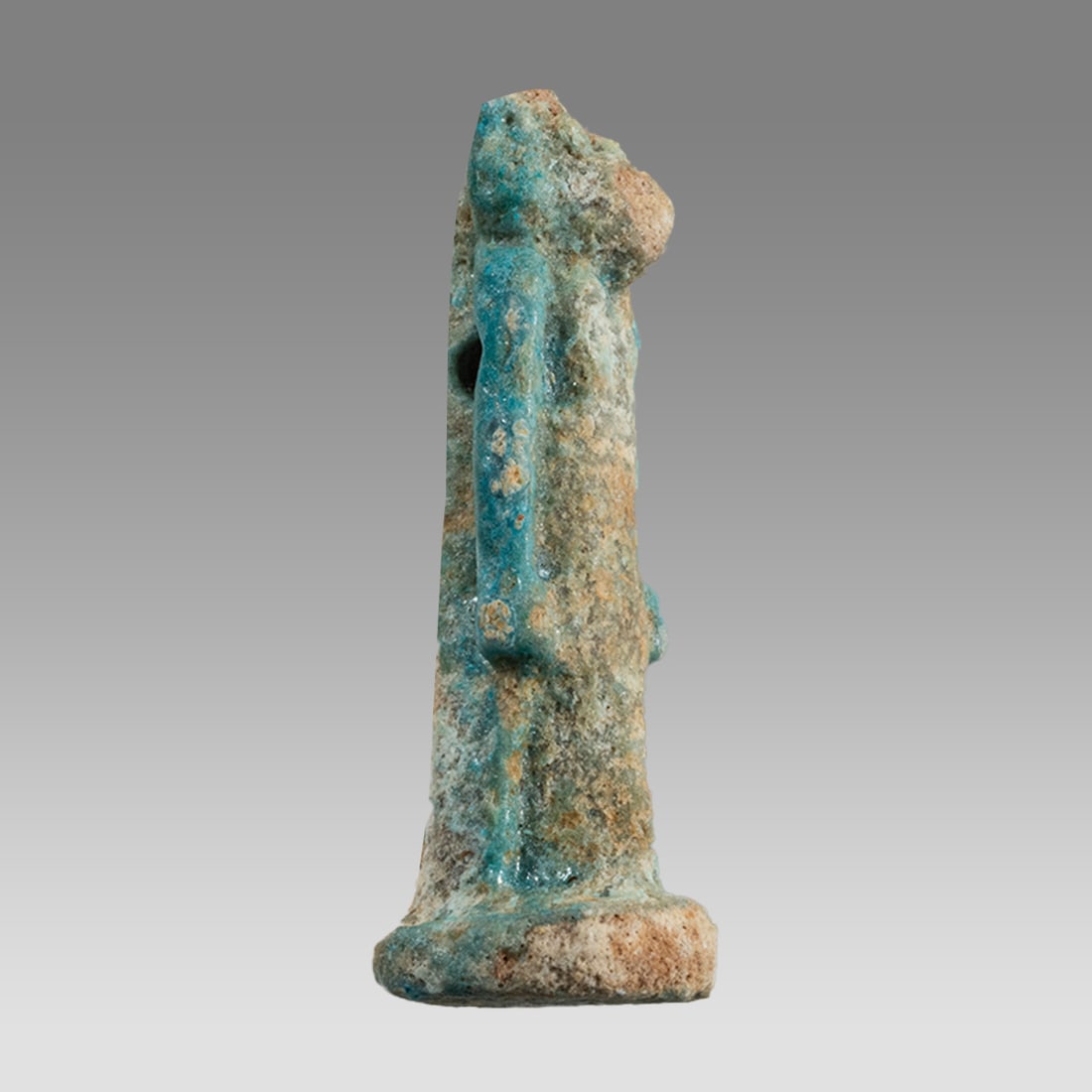 Ancient Egyptian Blue Faience Anubis Amulet c.664-332 BC.: Ancient Egyptian Blue Faience Anubis Amulet c.664-332 BC. Size 35 mm. A blue faience Anubis amulet with Suspension hole through the back. Provenance: Private collection, bought via London art market,