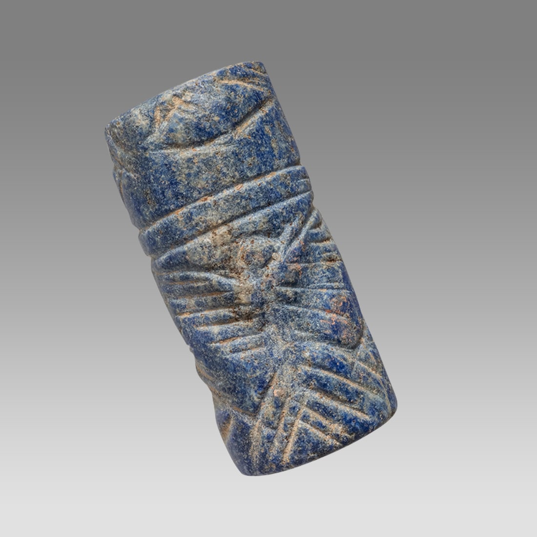 Mesopotamian Style Lapis Lazuli Stone Cylinder Seal. (1 of 2)