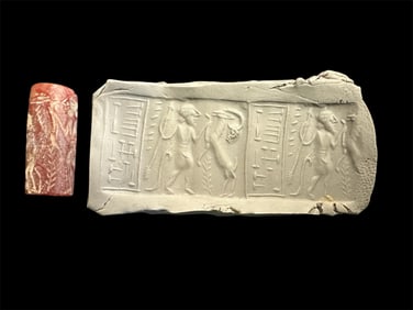 Mesopotamian Style Agate Cylinder Seal.
