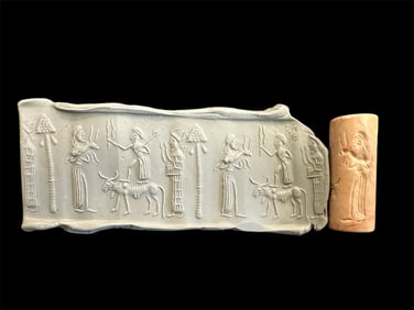 Mesopotamian Style Stone Cylinder Seal.