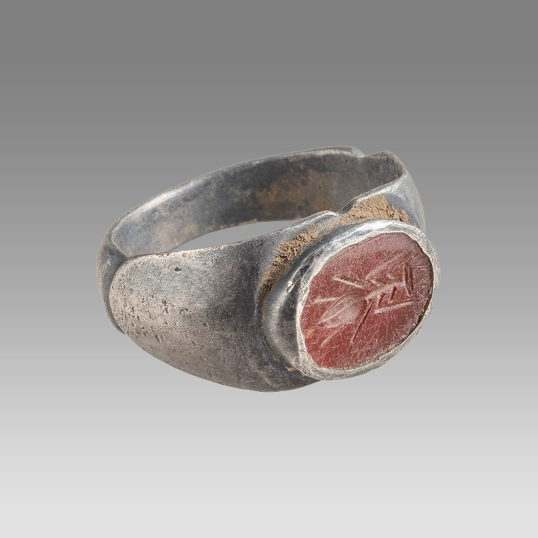 Ancient Roman Silver Ring With Intaglio c.2nd century AD. (1 of 1)