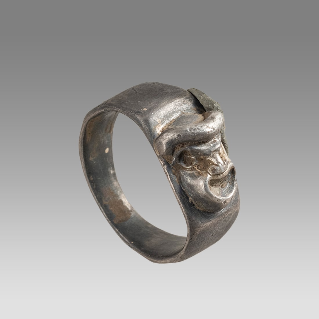 A Roman Silver With Comic Mask Possibly Ancient? c.2nd century AD. (1 of 1)