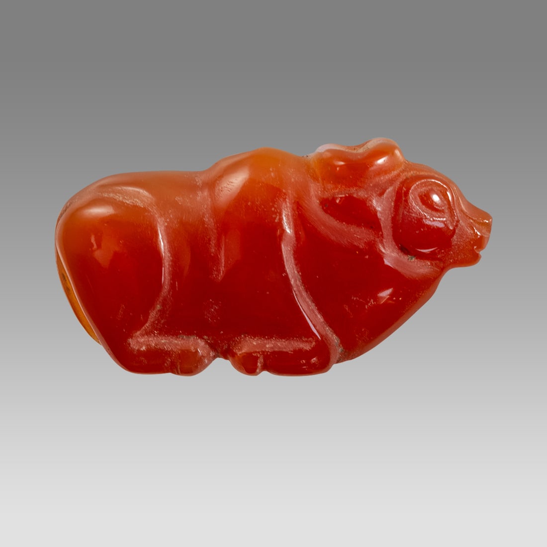 Mesopotamian Style Agate Animal Amulet. Size 35 x 17 mm. Carved Agate small Bull amulet. suspension (1 of 1)