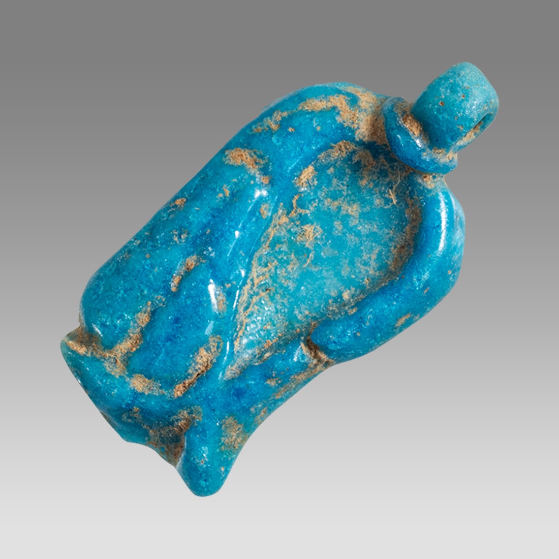 Ancient Egyptian Faience Uraeus cobra Amulet Late Period c.664-335 BC. (1 of 1)
