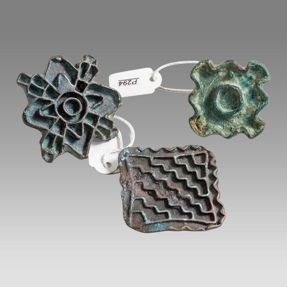 Lot of 3 Ancient Bactrian Bronze Seals Circa 2nd Millennium BC. (1 of 2)