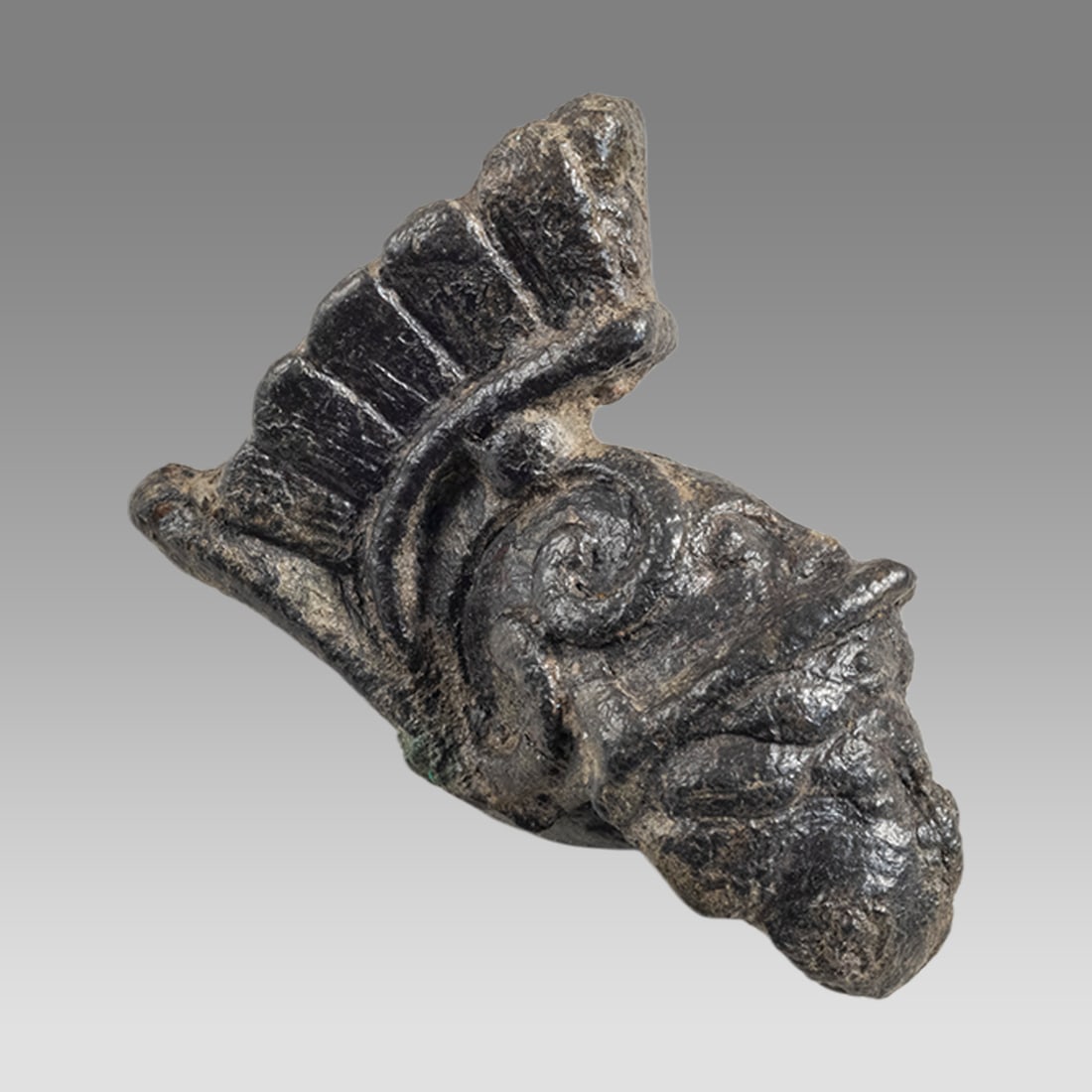 Ancient Roman Bronze Ornament Depicting Athena Wearing Helmet, c. 2nd century AD. (1 of 1)