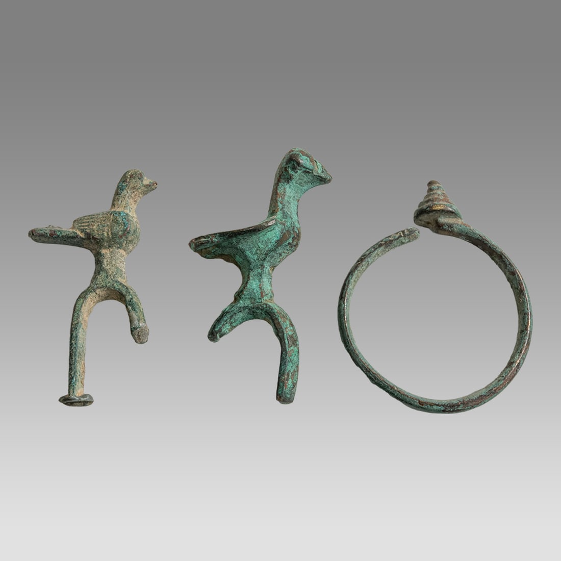 Lot of 3 Islamic Bronze Bird Finals, Bracelet c.10th century AD. (1 of 1)