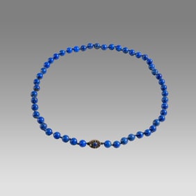 Lapis Lazuli Bead Necklace.