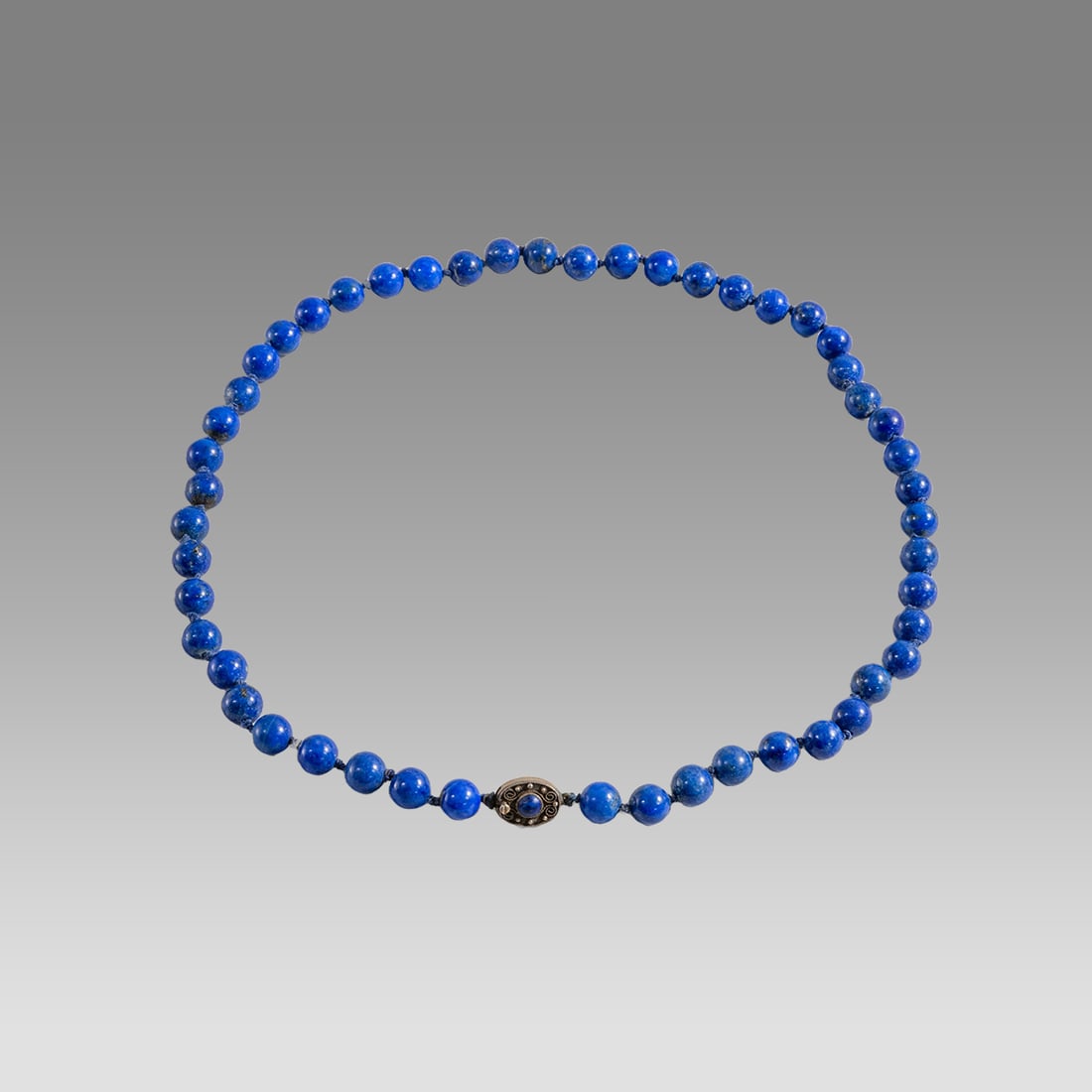 Lapis Lazuli Bead Necklace.: Lapis Lazuli Bead Necklace. Size 19 inches length. Carved lapis lazuli bead necklace. wearable. Provenance: Private collection, bought in Grays Market, previously in a 1980s UK collection.