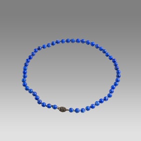 Lapis Lazuli Bead Necklace.
