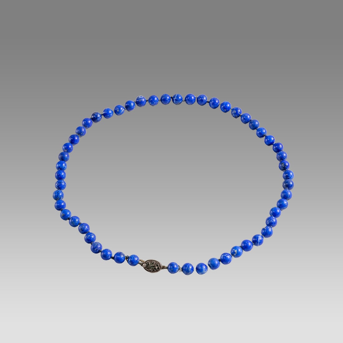 Lapis Lazuli Bead Necklace.: Lapis Lazuli Bead Necklace. Size 24 inches length. Carved lapis lazuli bead necklace. wearable. Provenance: Private collection, bought in Grays Market, previously in a 1980s UK collection.