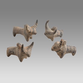 Lot of 4 Indus Valley Terracotta Bulls.