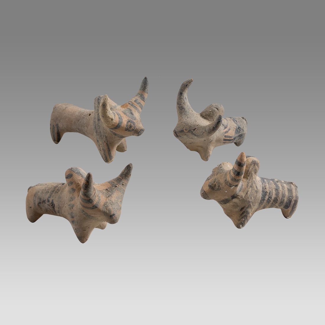 Lot of 4 Indus Valley Terracotta Bulls. (1 of 1)