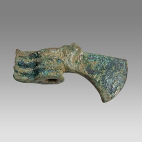 Ancient Luristan Bronze Axe Head With Lion c.1000 BC.