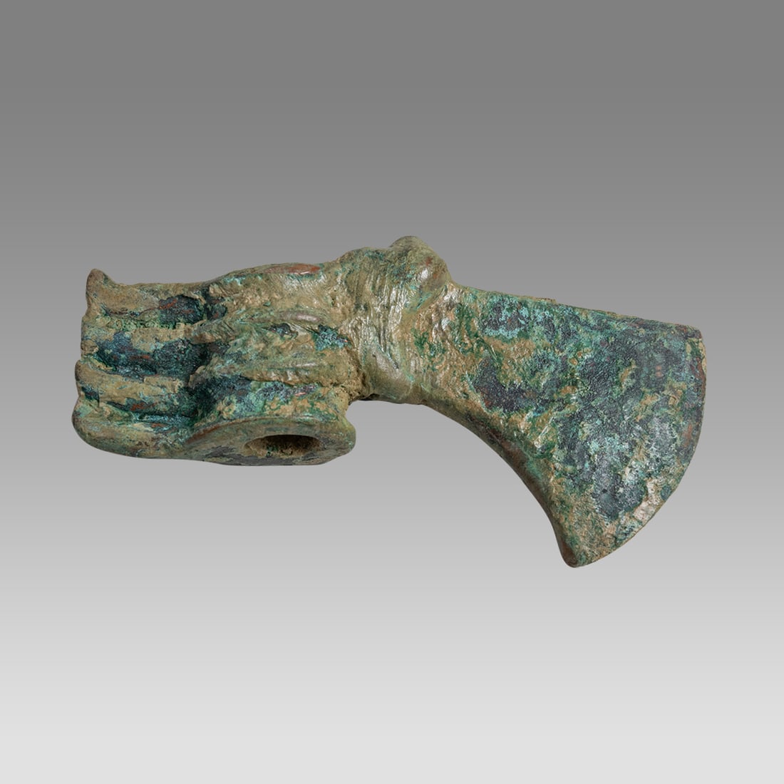 Ancient Luristan Bronze Axe Head With Lion c.1000 BC. (1 of 1)