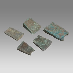 Lot of 5 Ancient Europe Bronze Axe Heads Fragments c.1000 BC.