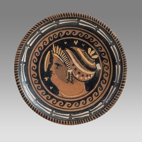 Apulian Magna Graecia Apulian Red Figure Plate, Possibly Ancient?.