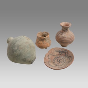 Lot of Indus Valley Terracotta Vessel, Byzantine Grenade c.1000 BC, 10th century AD.