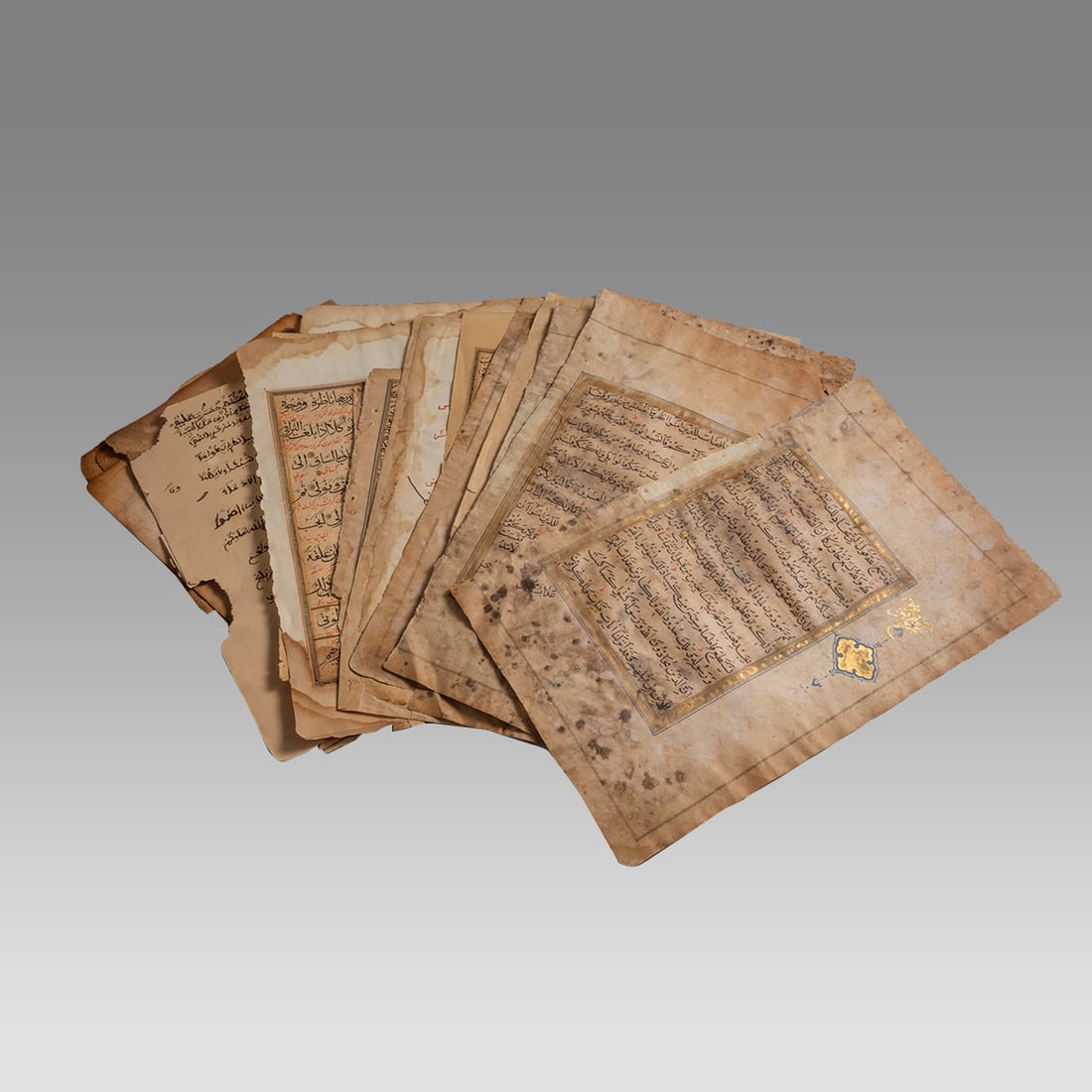 Lot of 28 Ottoman, Middle Eastern Islamic Koran Pages c.19th century and Earlier. (1 of 1)