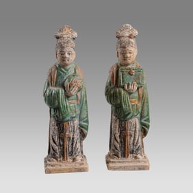 A Pair of Chinese Ceramic Figures.