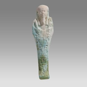 Ancient Egyptian Faience Ushabti. Egypt, XXVI Dynasty, 664-525 BC.
