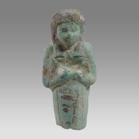 Ancient Egyptian New Kingdom Faience Ushabti Ca. 19th Dynasty, ca. 1293 - 1185 B.C.