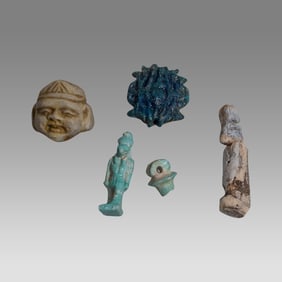 Lot of Ancient Egyptian Faience Amulets LATE PERIOD CIRCA 664-332 B.C.