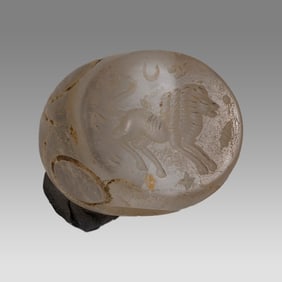 Sasanian Styel Rock Crystal Large Stamp Seal.