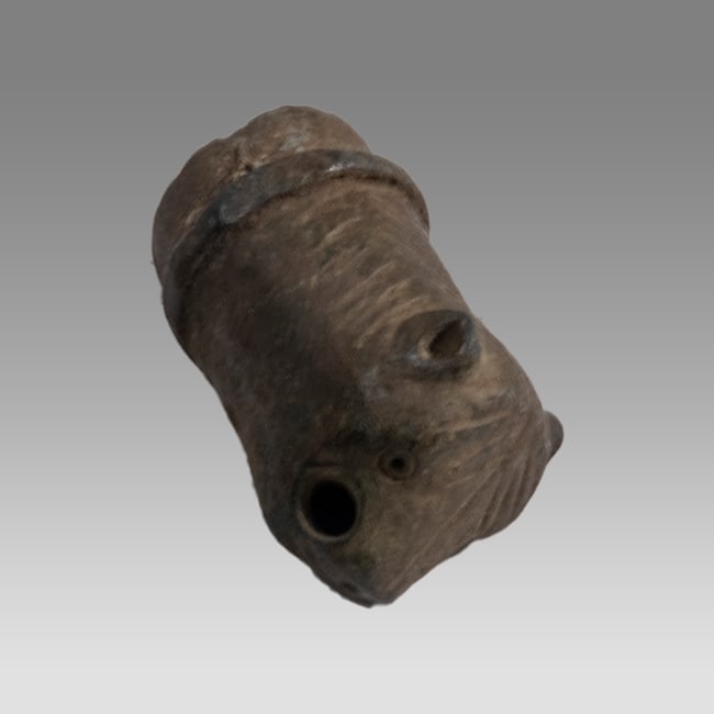 Ancient Roman, Bronze Bull Head Terminal c.2nd-4th century AD. (1 of 2)