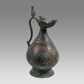 Islamic Seljuk Large Bronze Ewer.