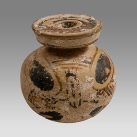 Ancient Greek Corinthian Pottery Aryballos c.5th century BC.