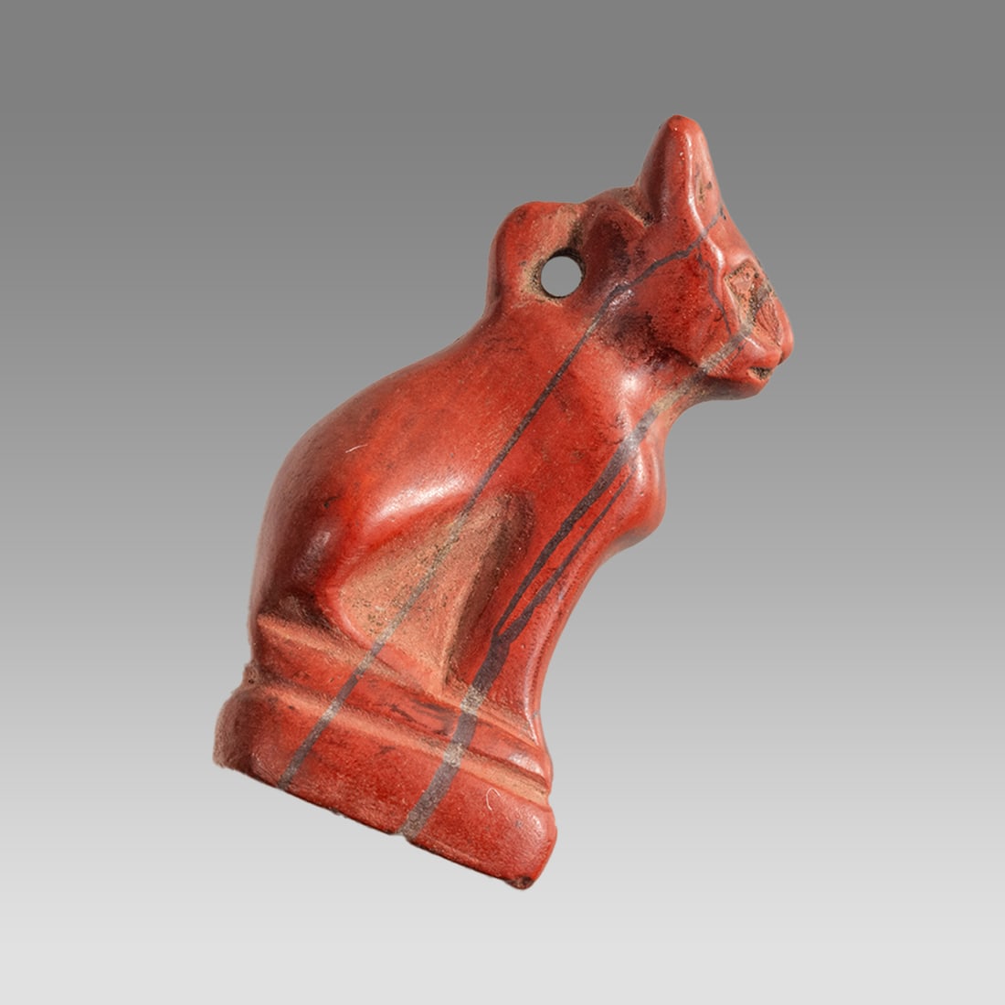 Egyptian Red Jasper Stone Bastet Cat. (1 of 1)