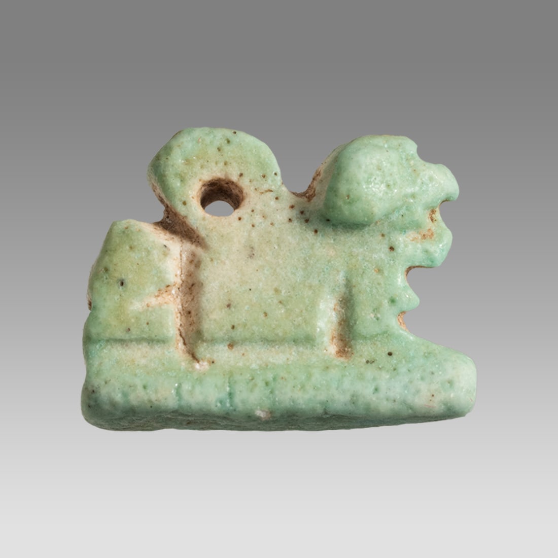 Ancient Egyptian Faience Lion Amulet c.300-50 BC. (1 of 1)