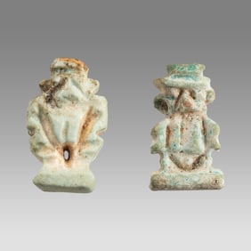 Lot of 2 Ancient Egyptian Faience Amulets c.300-50 BC.
