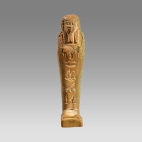 Ancient Egyptian Green Faience Ushabti Late period c.664-332 BC.