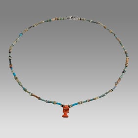 Ancient Egyptian Faience Bead Necklace c.300-50 BC.