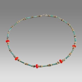 Ancient Egyptian Faience Bead Necklace c.300-50 BC.
