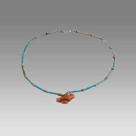 Ancient Egyptian Faience Bead Necklace c.300-50 BC.
